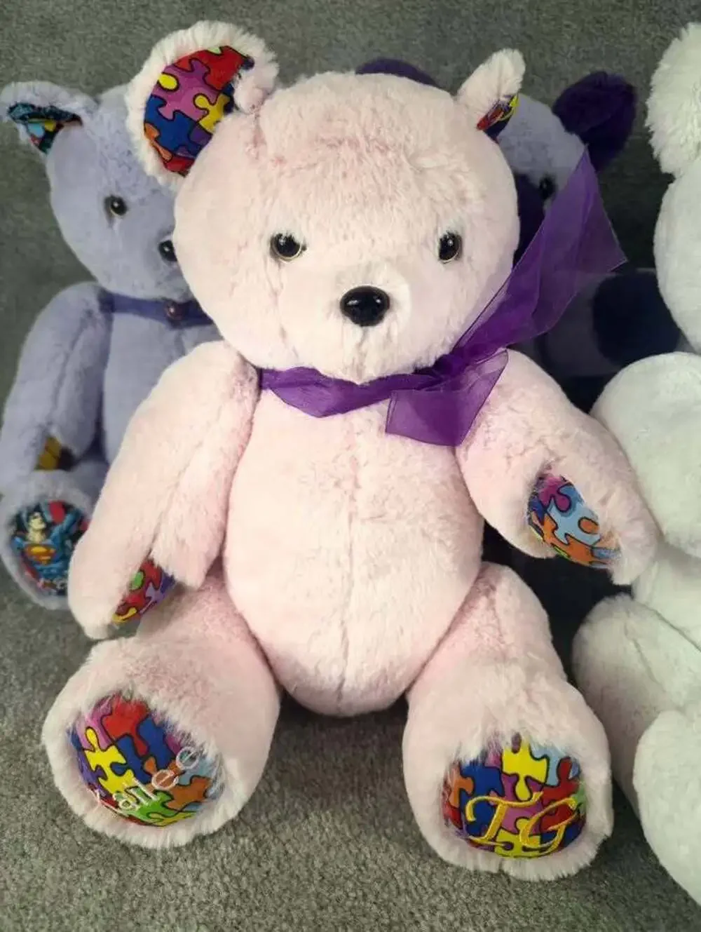 TG Bears Handmade Awareness Plush for Dravet Symptom & Epilepsy - 5 Plush Bears